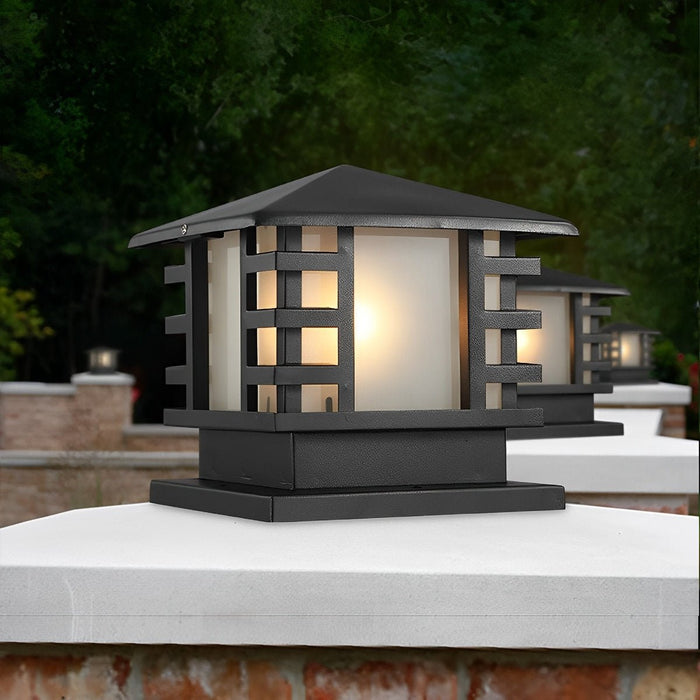 Outdoor Column Light, LED Landscape Lighting, Solar/Hardwired, IP54 Waterproof, Vintage Garden Post Lamp for Villa/Courtyard/Patio