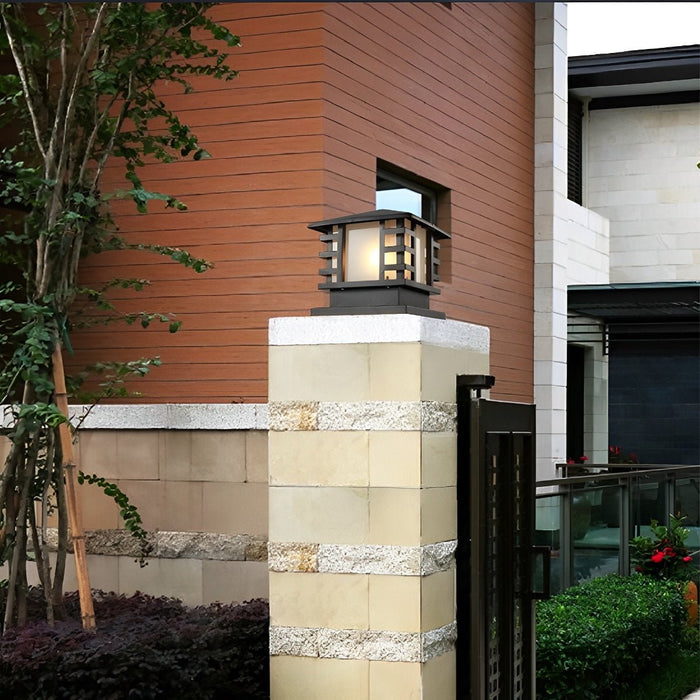 Outdoor Column Light, LED Landscape Lighting, Solar/Hardwired, IP54 Waterproof, Vintage Garden Post Lamp for Villa/Courtyard/Patio