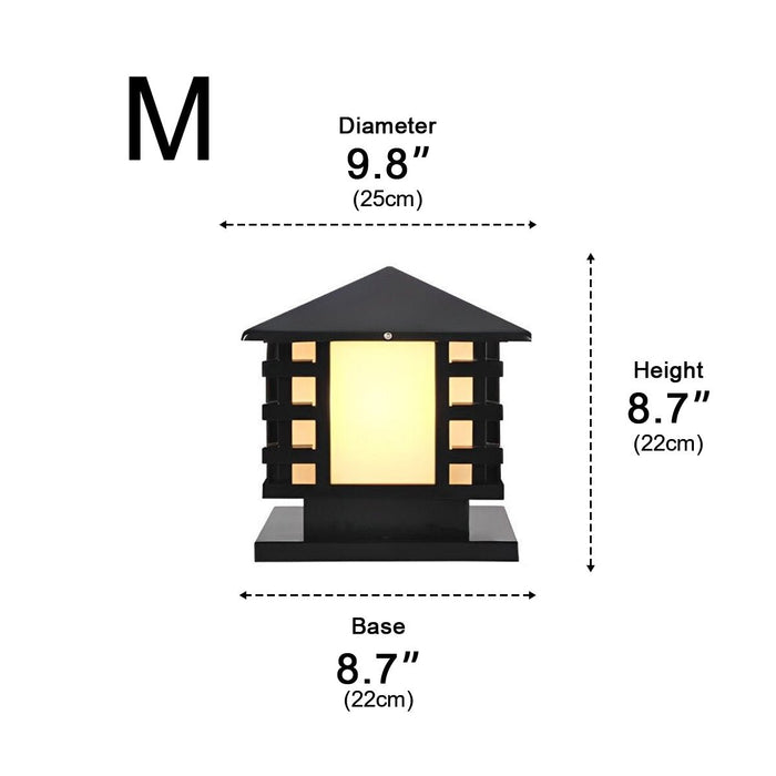 Outdoor Column Light, LED Landscape Lighting, Solar/Hardwired, IP54 Waterproof, Vintage Garden Post Lamp for Villa/Courtyard/Patio
