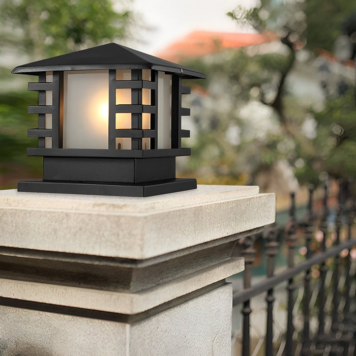 Outdoor Column Light, LED Landscape Lighting, Solar/Hardwired, IP54 Waterproof, Vintage Garden Post Lamp for Villa/Courtyard/Patio