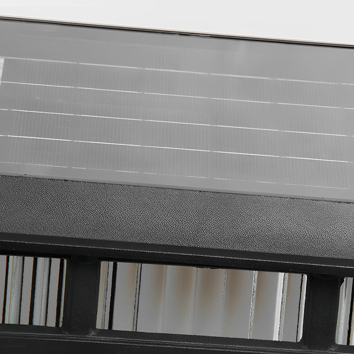Retro Glass Solar Fence Post Light - Modern Matte Black Design, Outdoor LED Pillar Lamp, Waterproof Aluminum Construction