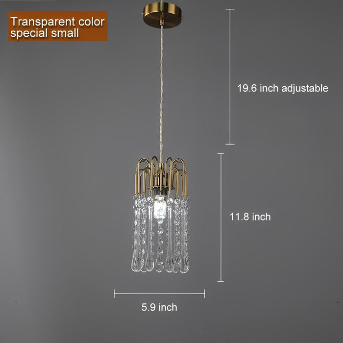 Retro Gold Linear Chandelier, Teardrop Crystal, Dining Room/Living Room, Adjustable Height, Dimmable