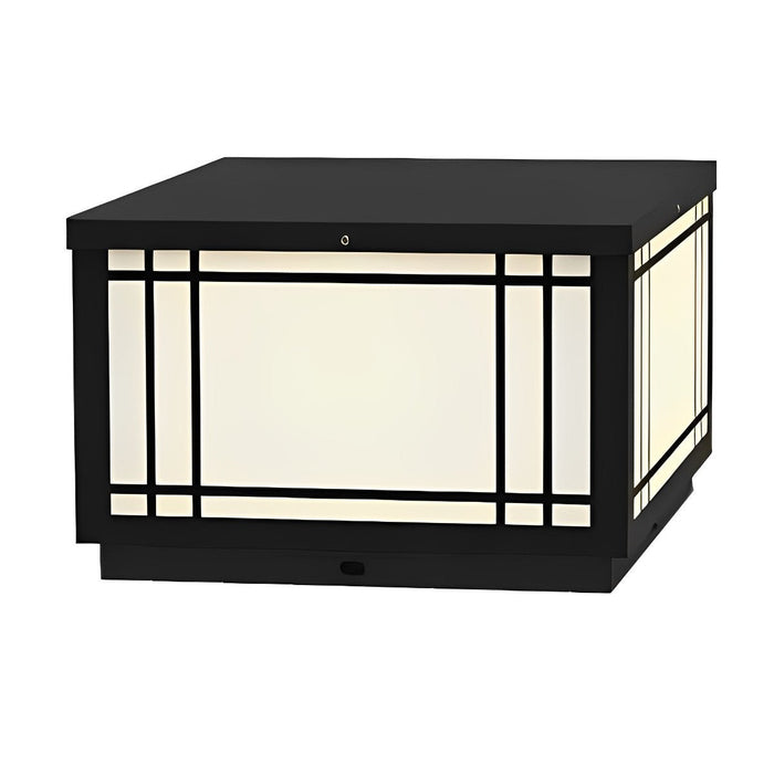 Solar Fence Post Light, Retro Grilles, Dusk to Dawn, Outdoor Security/Pathway/Deck