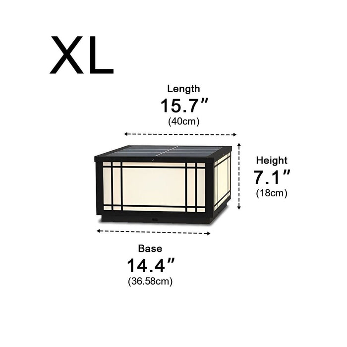 Solar Fence Post Light, Retro Grilles, Dusk to Dawn, Outdoor Security/Pathway/Deck
