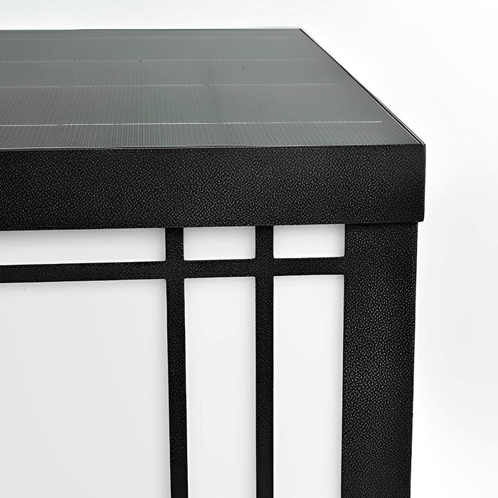 Solar Fence Post Light, Retro Grilles, Dusk to Dawn, Outdoor Security/Pathway/Deck