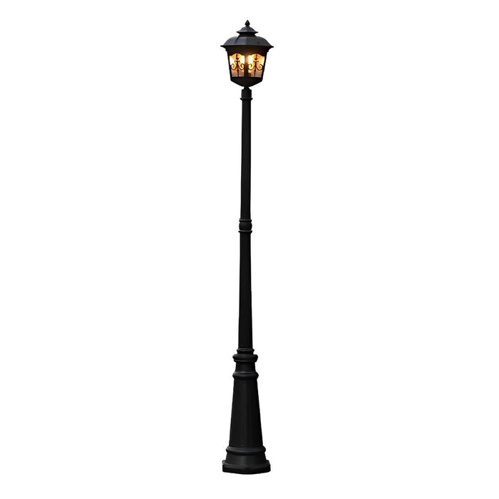 Solar Powered Vintage LED Street Light, Waterproof Outdoor Garden Post Lamp for Pathway/Patio/Yard