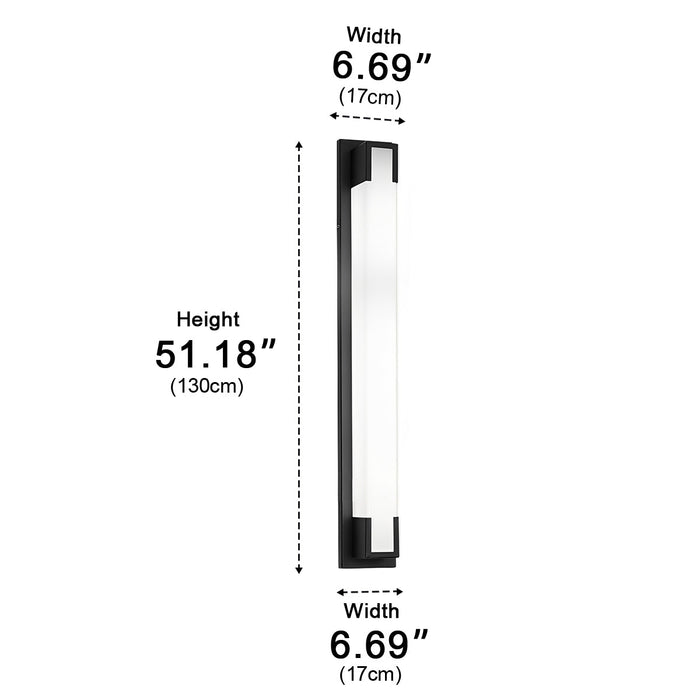 Modern Linear LED Outdoor Wall Sconce, IP65 Waterproof, Stainless Steel, Courtyard/Patio/Balcony Lighting