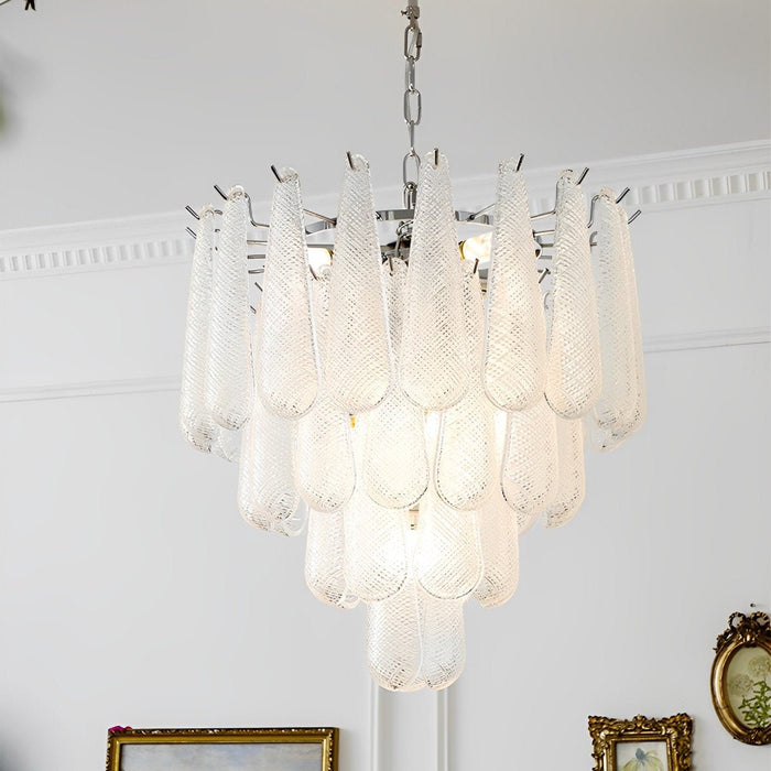 Teardrop Waterfall Chandelier, Luxury Crystal LED Lighting for Dining Room/Living Room/Staircase