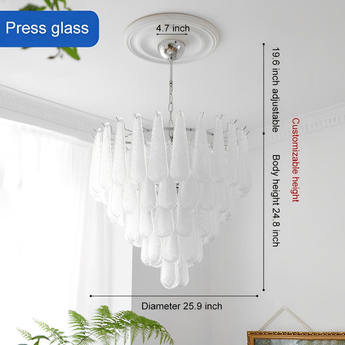 Teardrop Waterfall Chandelier, Luxury Crystal LED Lighting for Dining Room/Living Room/Staircase