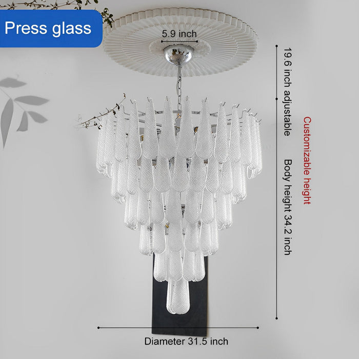 Teardrop Waterfall Chandelier, Luxury Crystal LED Lighting for Dining Room/Living Room/Staircase