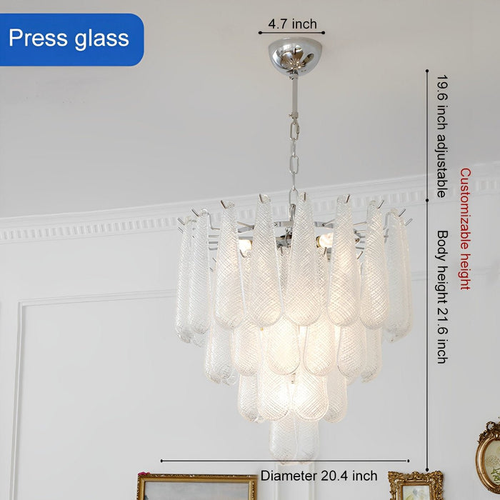 Teardrop Waterfall Chandelier, Luxury Crystal LED Lighting for Dining Room/Living Room/Staircase