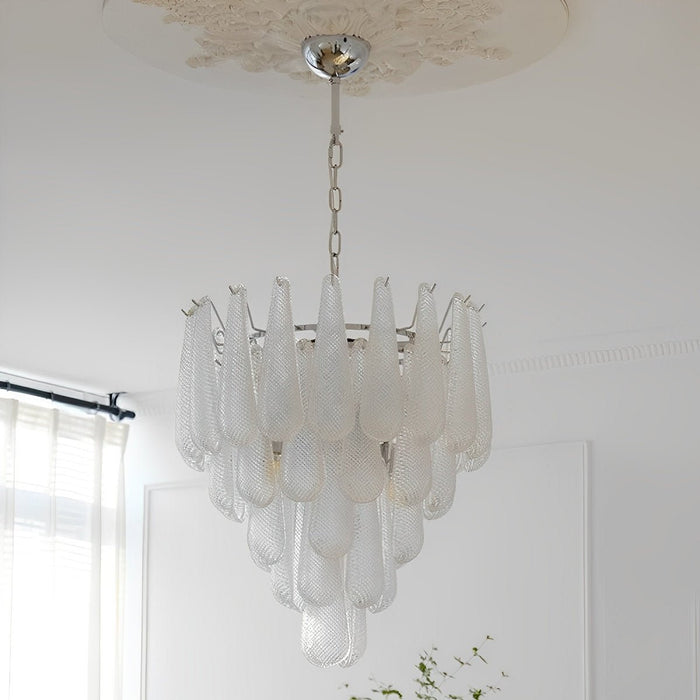 Teardrop Waterfall Chandelier, Luxury Crystal LED Lighting for Dining Room/Living Room/Staircase