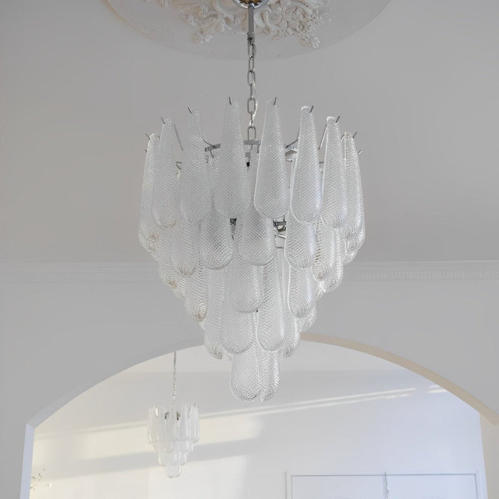 Teardrop Waterfall Chandelier, Luxury Crystal LED Lighting for Dining Room/Living Room/Staircase