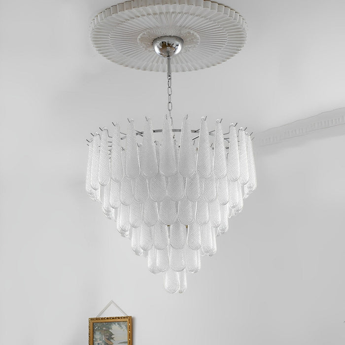 Teardrop Waterfall Chandelier, Luxury Crystal LED Lighting for Dining Room/Living Room/Staircase