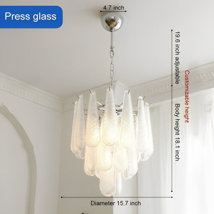 Teardrop Waterfall Chandelier, Luxury Crystal LED Lighting for Dining Room/Living Room/Staircase