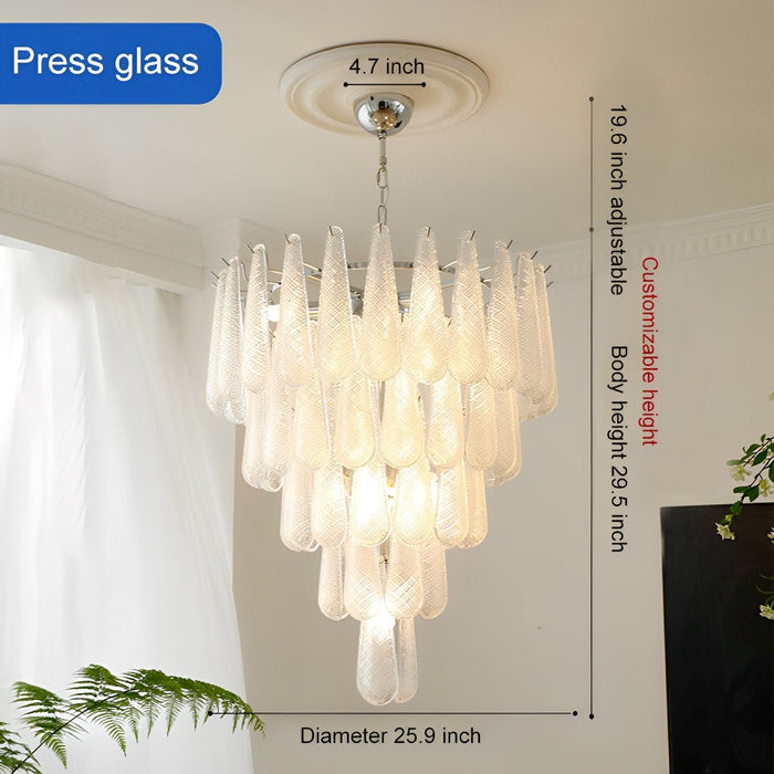 Teardrop Waterfall Chandelier, Luxury Crystal LED Lighting for Dining Room/Living Room/Staircase