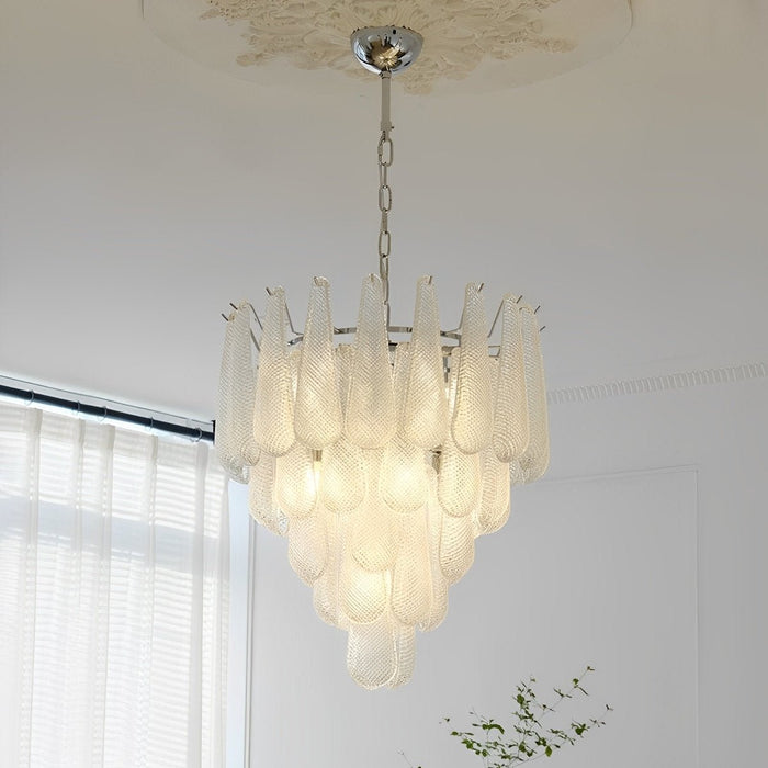 Teardrop Waterfall Chandelier, Luxury Crystal LED Lighting for Dining Room/Living Room/Staircase