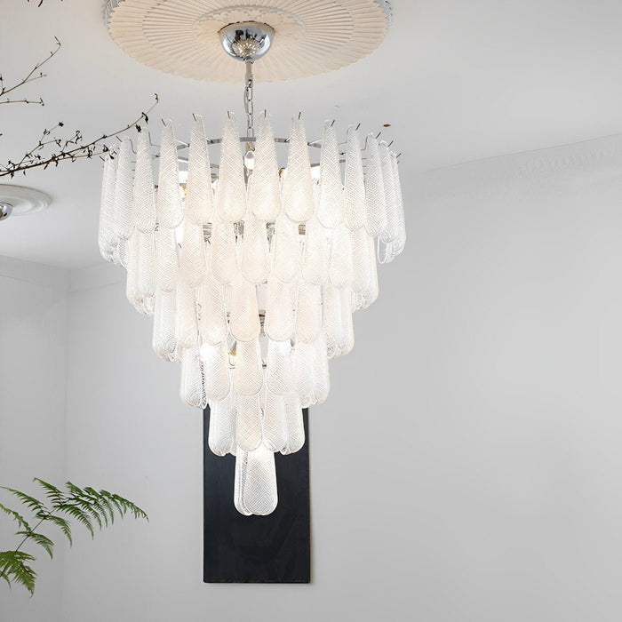 Teardrop Waterfall Chandelier, Luxury Crystal LED Lighting for Dining Room/Living Room/Staircase