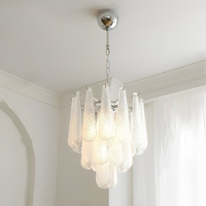Teardrop Waterfall Chandelier, Luxury Crystal LED Lighting for Dining Room/Living Room/Staircase