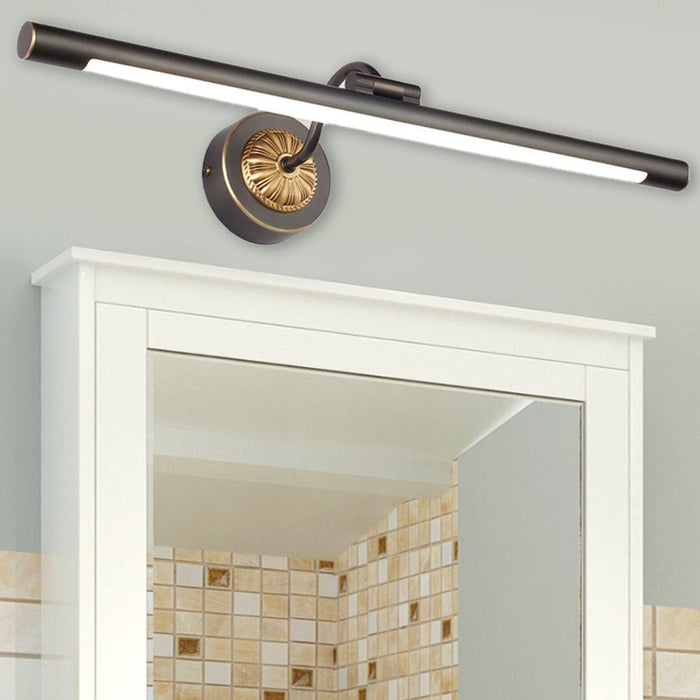 Copper Rotatable Linear Vanity Mirror Light Tube Picture Light in Black