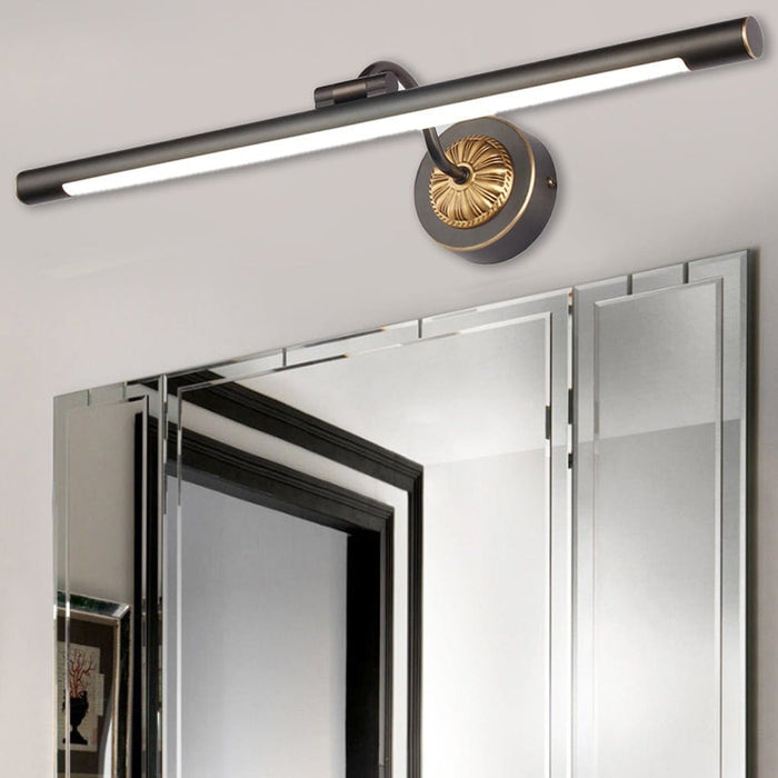 Copper Rotatable Linear Vanity Mirror Light Tube Picture Light in Black