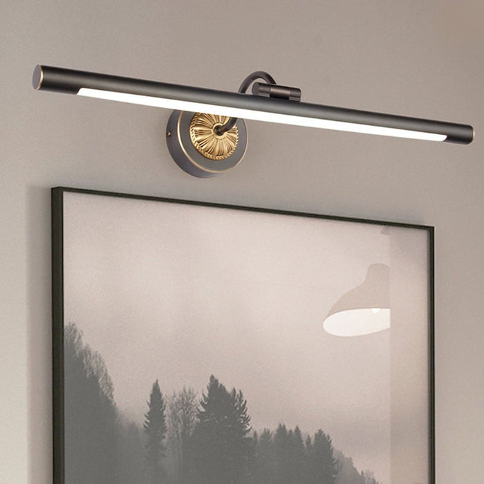 Copper Rotatable Linear Vanity Mirror Light Tube Picture Light in Black
