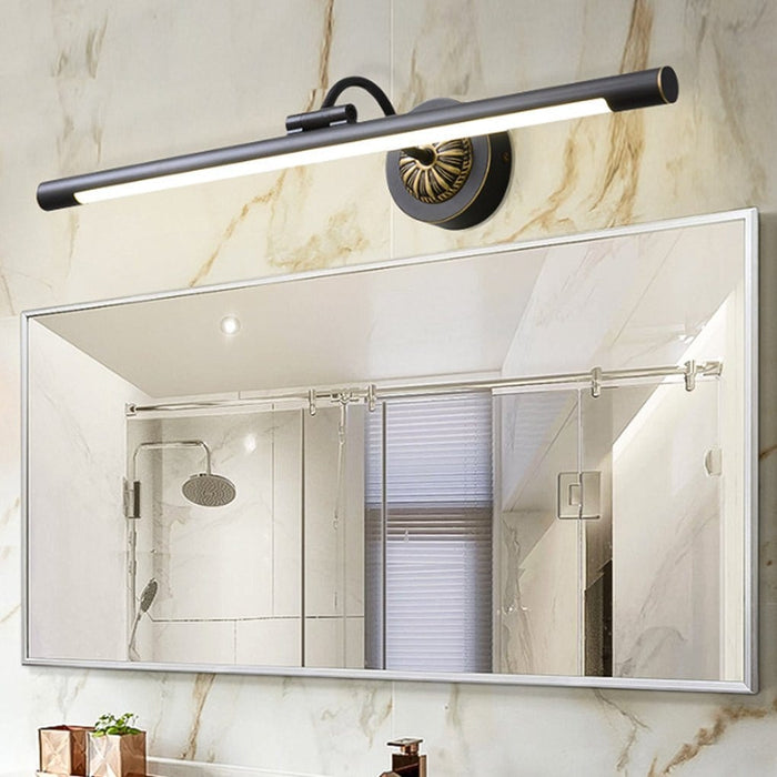 Copper Rotatable Linear Vanity Mirror Light Tube Picture Light in Black