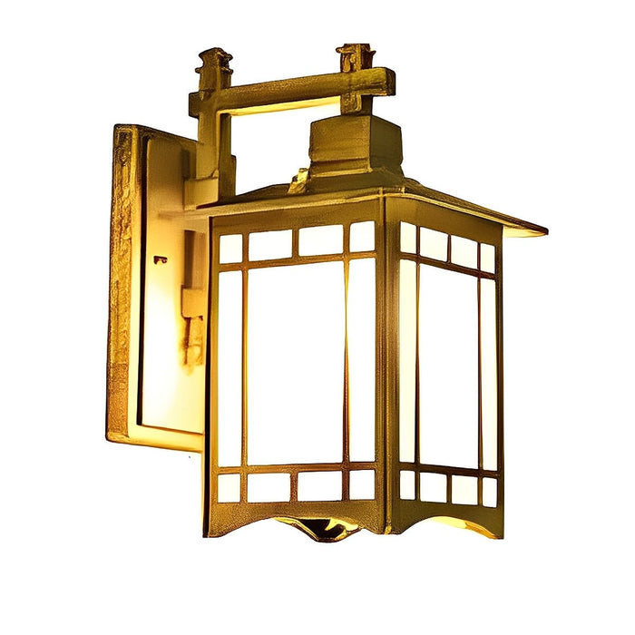Solar Powered Dusk to Dawn Wall Sconce, Retro Striped Glass LED for Porch/Patio/Yard, Waterproof Outdoor Security Light
