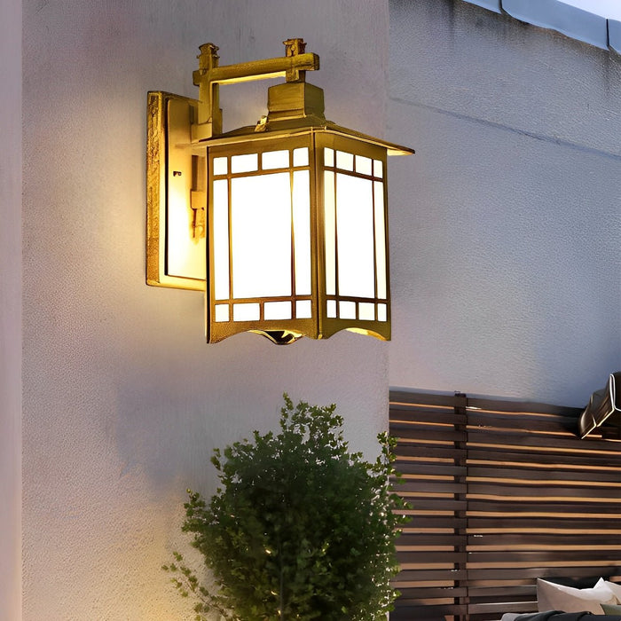 Solar Powered Dusk to Dawn Wall Sconce, Retro Striped Glass LED for Porch/Patio/Yard, Waterproof Outdoor Security Light