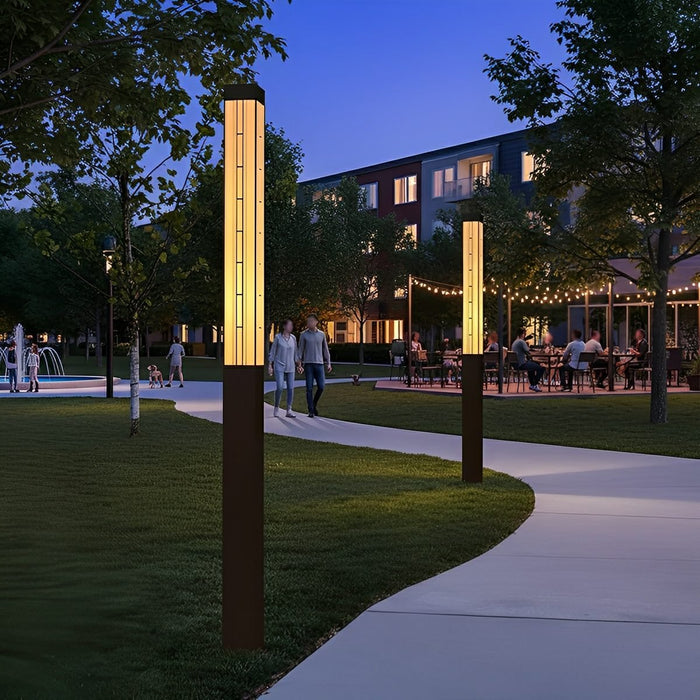 Outdoor Post Light, Vintage Pathway Bollard Lamp, Waterproof LED Street Light for Garden/Driveway/Yard