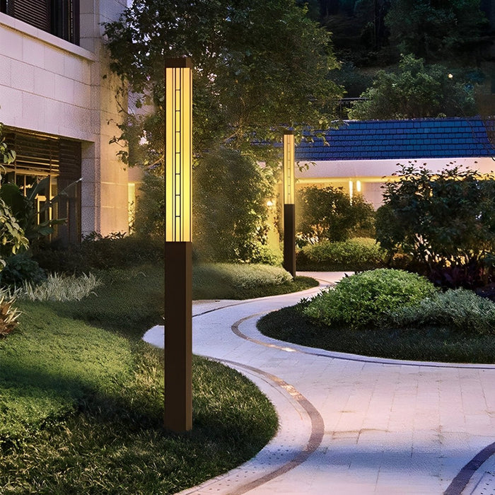 Outdoor Post Light, Vintage Pathway Bollard Lamp, Waterproof LED Street Light for Garden/Driveway/Yard