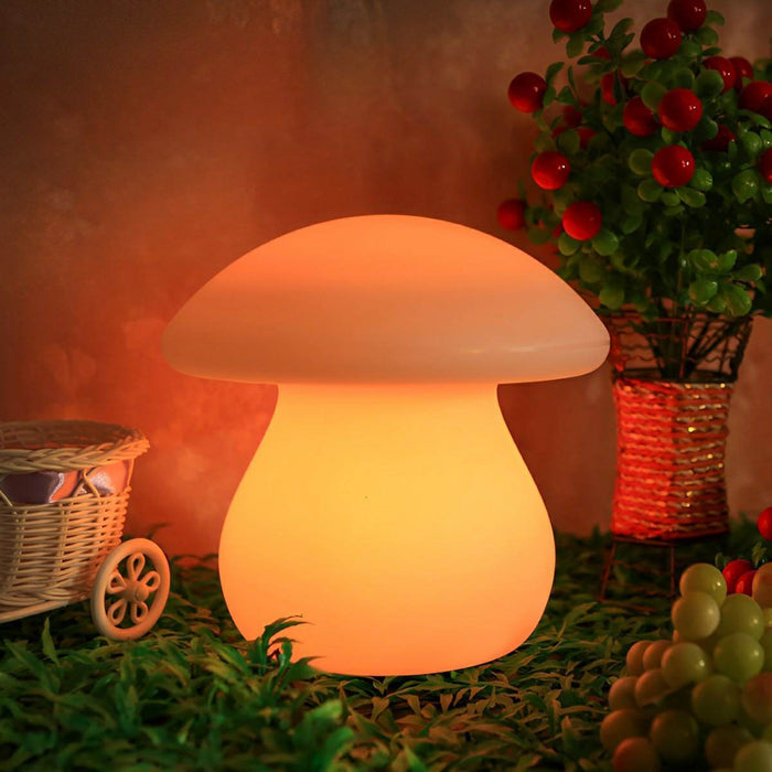 RGB LED Mushroom Table Lamp, Cordless USB Rechargeable, IP56 Waterproof, Indoor/Outdoor Accent Lighting