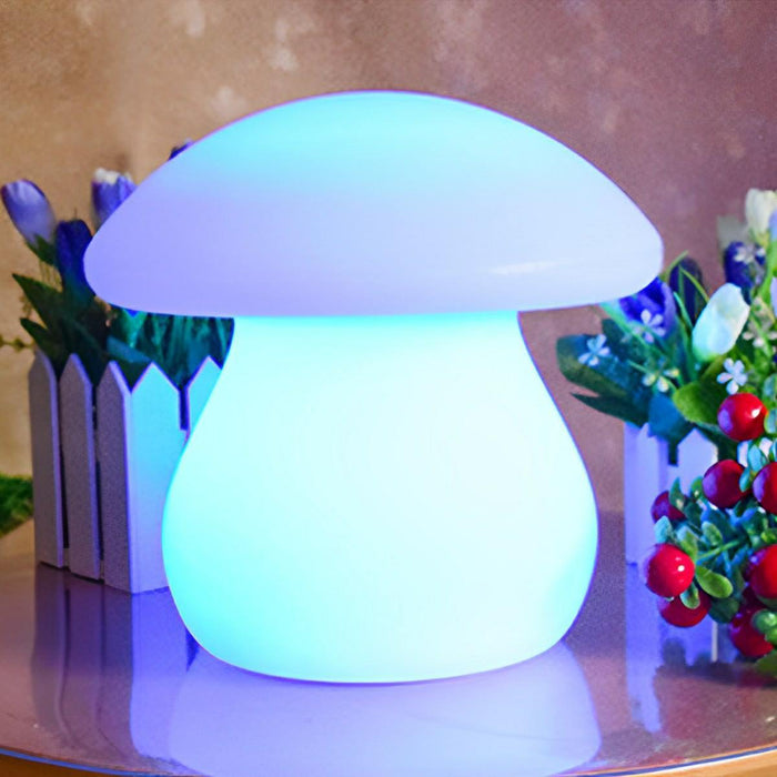 RGB LED Mushroom Table Lamp, Cordless USB Rechargeable, IP56 Waterproof, Indoor/Outdoor Accent Lighting