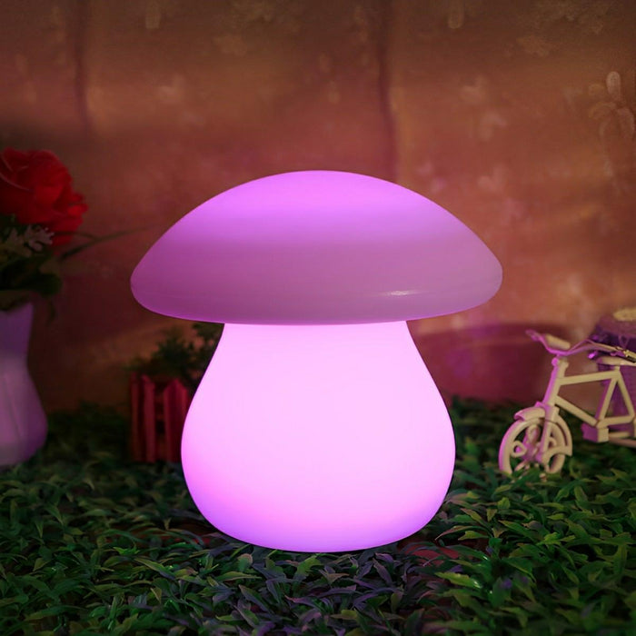 RGB LED Mushroom Table Lamp, Cordless USB Rechargeable, IP56 Waterproof, Indoor/Outdoor Accent Lighting