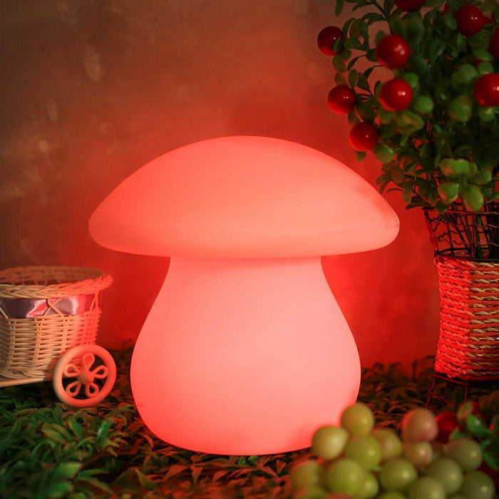 RGB LED Mushroom Table Lamp, Cordless USB Rechargeable, IP56 Waterproof, Indoor/Outdoor Accent Lighting