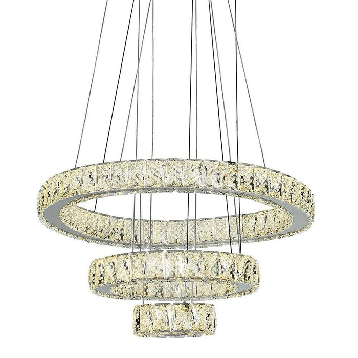 3 Circles Design Electroplated Crystal Dimmable LED Modern Chandeliers