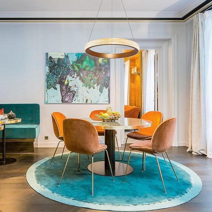 Circular Design LED Gold Modern Chandeliers Kitchen Pendant Lighting