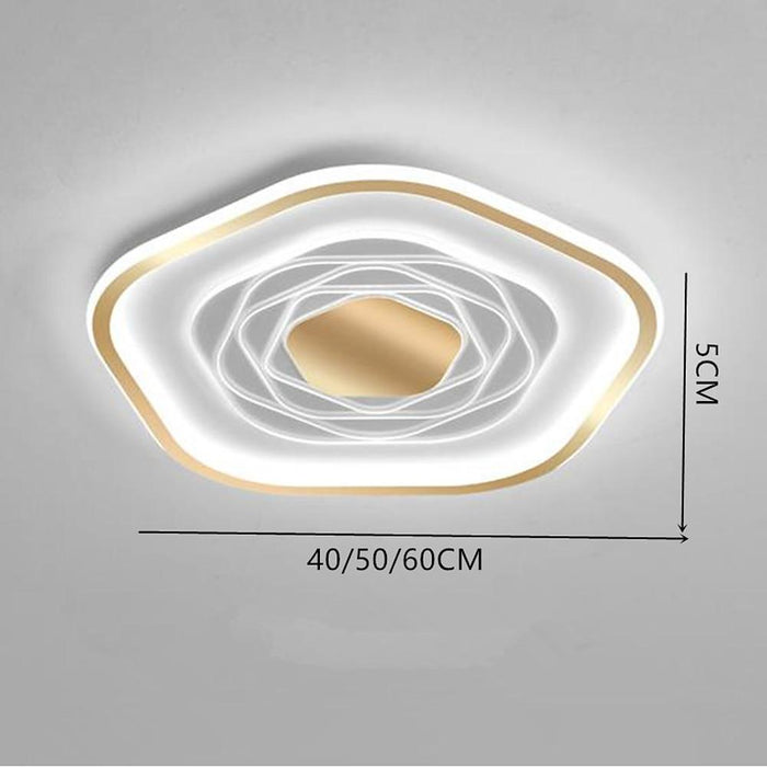 Hexagonal Acrylic Abstract LED Flush Mount Ceiling Light for Bedroom