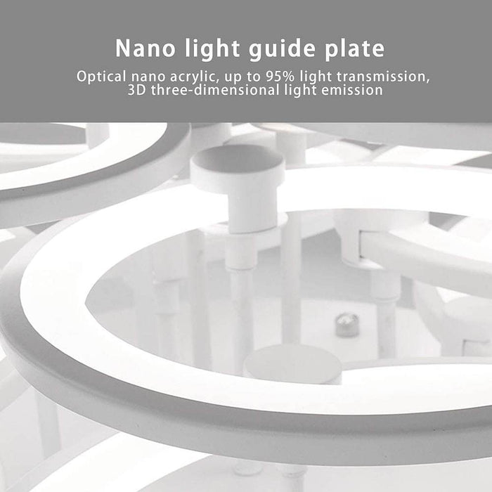 White/Black Acrylic Overlapping Rings LED Semi Flush Mount Ceiling Light