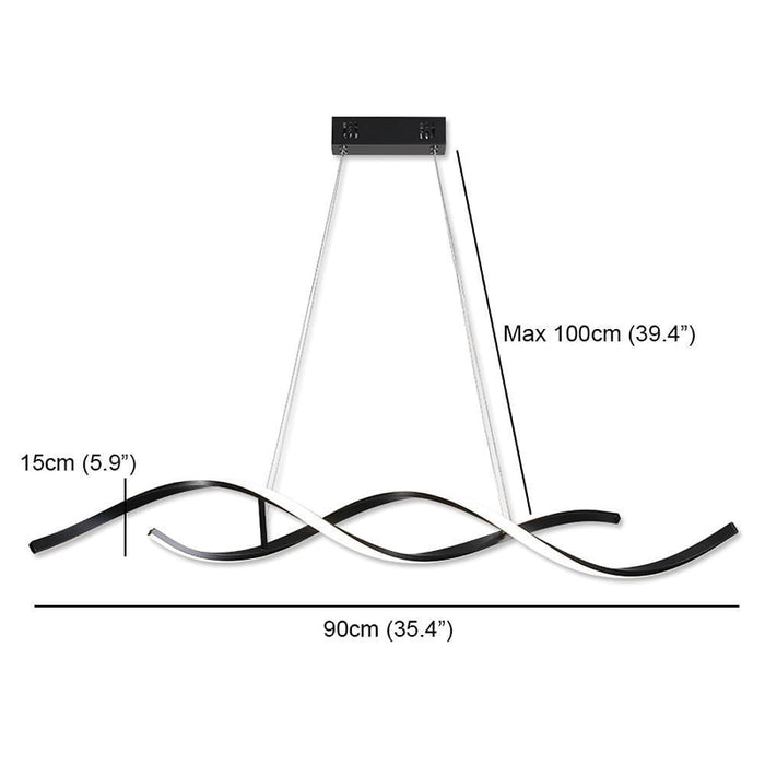 Dual Wave Design Dimmable Pendant Lighting Modern Metal LED Kitchen Lighting Dining Room Lighting Ceiling Light