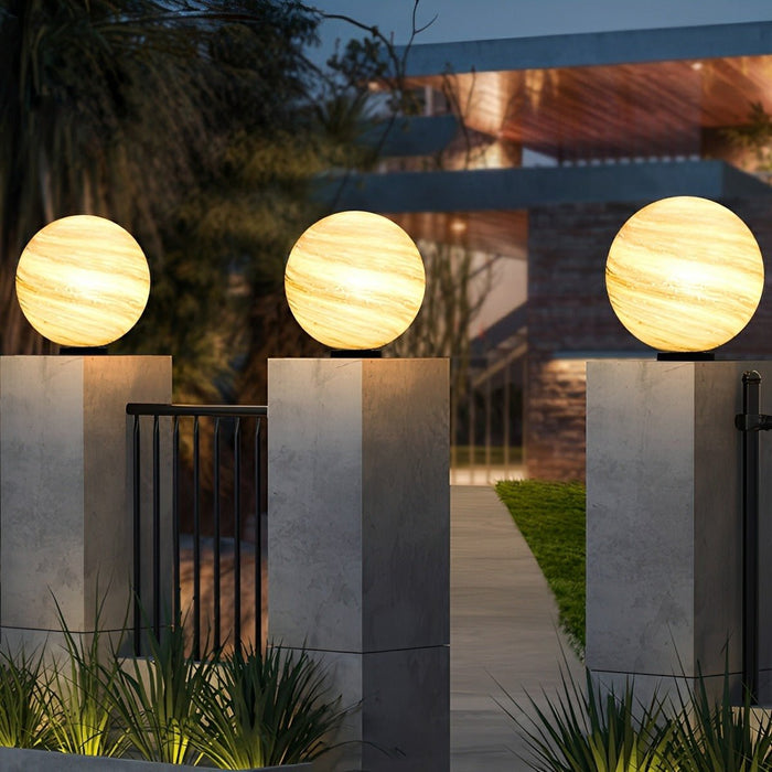 Solar Powered Round Planetary Post Cap Lights, Waterproof LED for Fence/Deck/Patio
