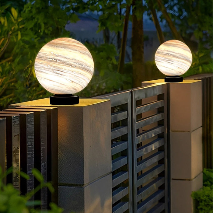 Solar Powered Round Planetary Post Cap Lights, Waterproof LED for Fence/Deck/Patio