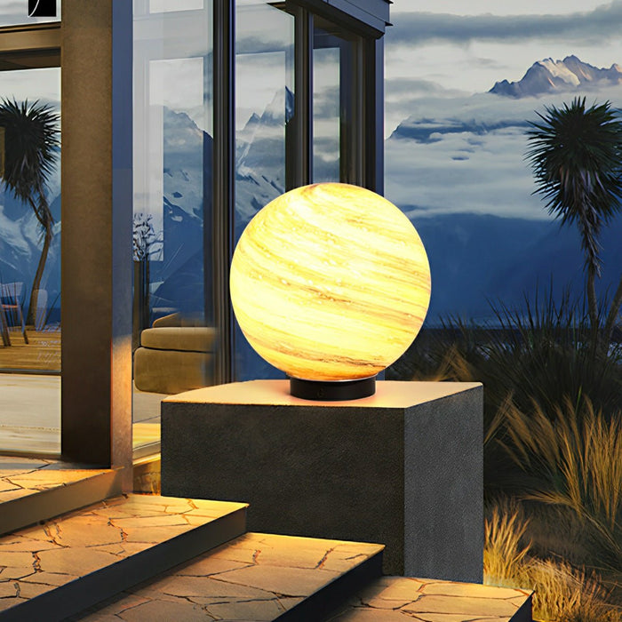 Solar Powered Round Planetary Post Cap Lights, Waterproof LED for Fence/Deck/Patio