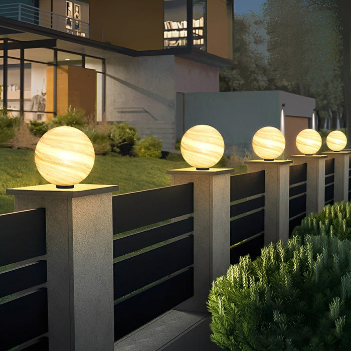 Solar Powered Round Planetary Post Cap Lights, Waterproof LED for Fence/Deck/Patio
