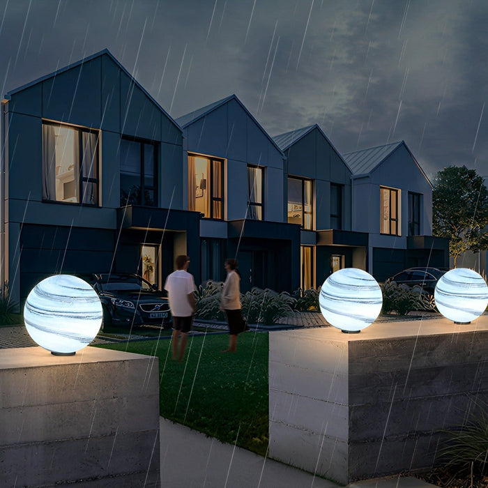 Solar Powered Round Planetary Post Cap Lights, Waterproof LED for Fence/Deck/Patio