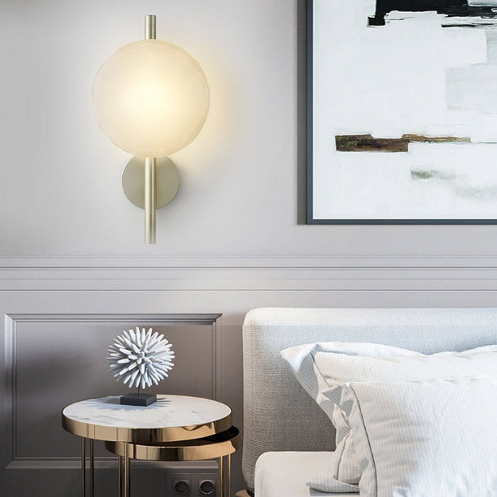 Round Glass Shell Design Background Wall Bedroom Bedside Wall Lamp Study Ceiling Lights