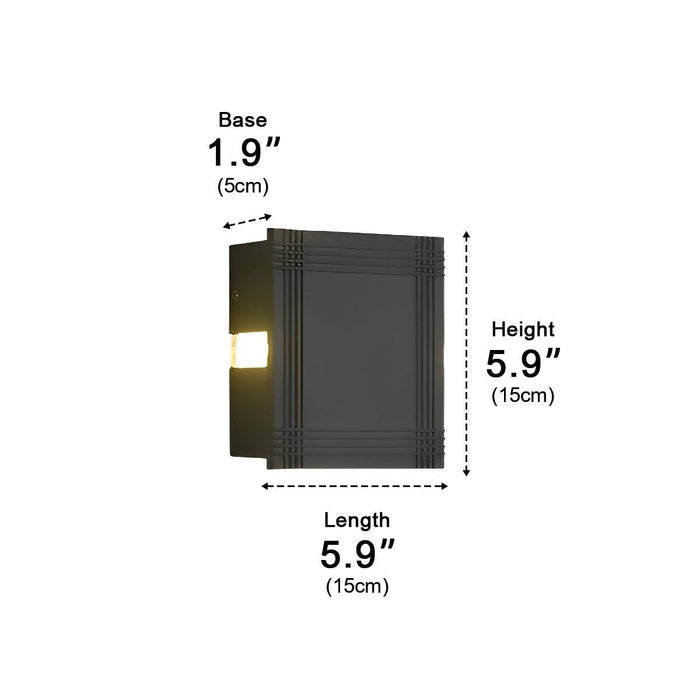 Waterproof LED Wall Sconce, 12W Modern Outdoor/Indoor Lighting, 3000K Warm White, Cross Star Light Pattern