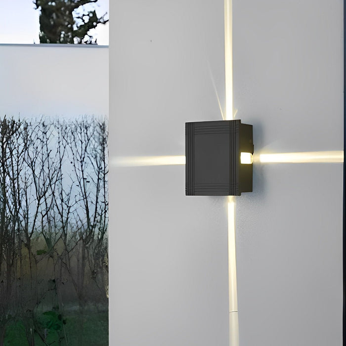 Waterproof LED Wall Sconce, 12W Modern Outdoor/Indoor Lighting, 3000K Warm White, Cross Star Light Pattern