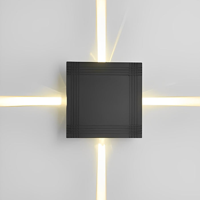 Waterproof LED Wall Sconce, 12W Modern Outdoor/Indoor Lighting, 3000K Warm White, Cross Star Light Pattern