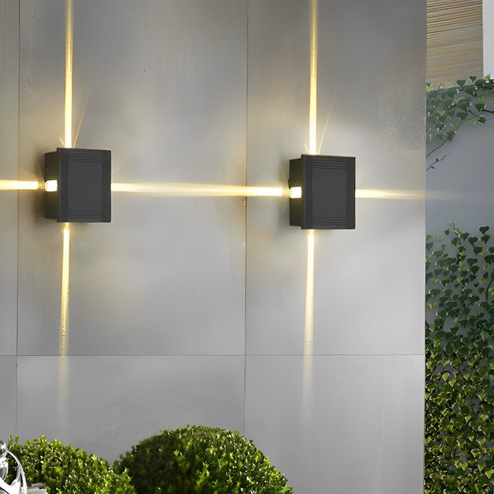 Waterproof LED Wall Sconce, 12W Modern Outdoor/Indoor Lighting, 3000K Warm White, Cross Star Light Pattern